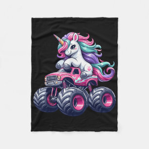 Grappige Schattigee eenhoorn rijden op een roze mo Fleece Deken