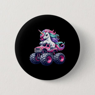 Grappige Schattigee eenhoorn rijden op een roze mo Ronde Button 5,7 Cm