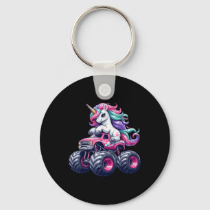 Grappige Schattigee eenhoorn rijden op een roze mo Sleutelhanger