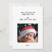 Grappige Schattigee Elf springen op vliegtuig, ker Feestdagenkaart (Achterkant)