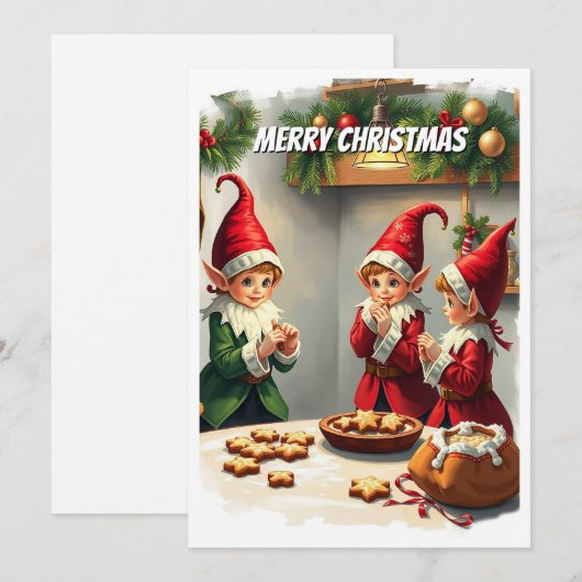 Grappige Schattigee feestelijke grillige kerstkabo Feestdagenkaart (Voorkant / Achterkant)