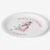 Grappige Schattigee feesthonden Vrolijk Kerstfeest Papieren Bordje (Gekanteld)