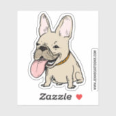 Grappige Schattigee Franse Bulldog | Franse tekenf Sticker (Vel)