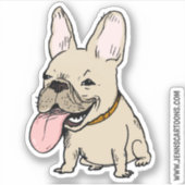 Grappige Schattigee Franse Bulldog | Franse tekenf Sticker (Voorkant)