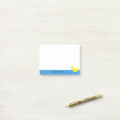Grappige Schattigee gele eend dier aangepaste naam Post-it® Notes (Op bureau)