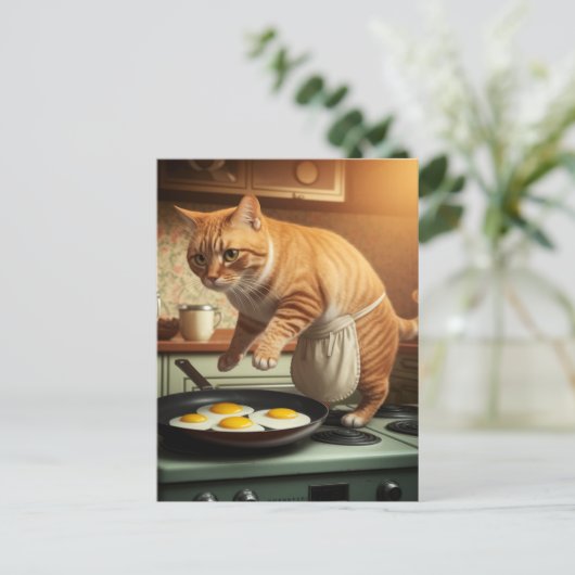 Grappige Schattigee gemberkat kookeitjes voor het  Briefkaart (Staand voorkant)