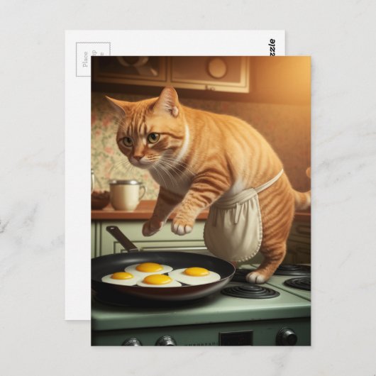 Grappige Schattigee gemberkat kookeitjes voor het  Briefkaart (Voorkant / Achterkant)