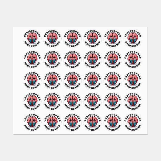 Grappige Schattigee gepersonaliseerde Mind Reader  Labels (Vel)