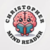Grappige Schattigee gepersonaliseerde Mind Reader  Labels (Design 2)