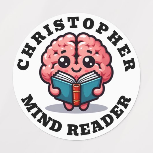 Grappige Schattigee gepersonaliseerde Mind Reader  Labels (Design 2)