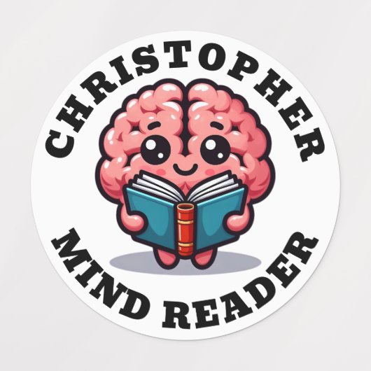 Grappige Schattigee gepersonaliseerde Mind Reader  Labels (Design 1)