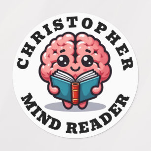 Grappige Schattigee gepersonaliseerde Mind Reader  Labels