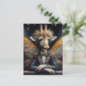 Grappige Schattigee Giraffe Fairy Briefkaart (Staand voorkant)