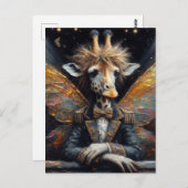 Grappige Schattigee Giraffe Fairy Briefkaart (Voorkant / Achterkant)