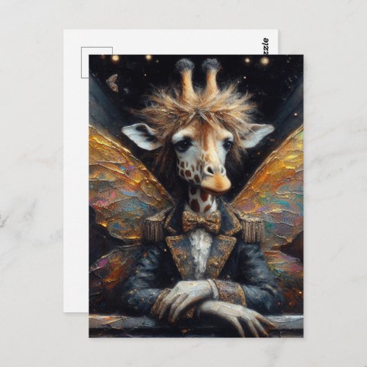 Grappige Schattigee Giraffe Fairy Briefkaart (Voorkant / Achterkant)