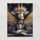 Grappige Schattigee Giraffe Fairy Briefkaart (Voorkant)