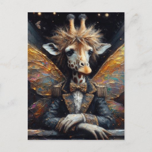 Grappige Schattigee Giraffe Fairy Briefkaart (Voorkant)