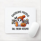 Grappige Schattigee griezelige geest Halloween Gra Muismat (Met muis)