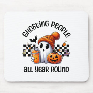 Grappige Schattigee griezelige geest Halloween Gra Muismat