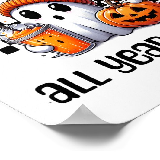 Grappige Schattigee griezelige geest Halloween Gra Poster (Hoek)