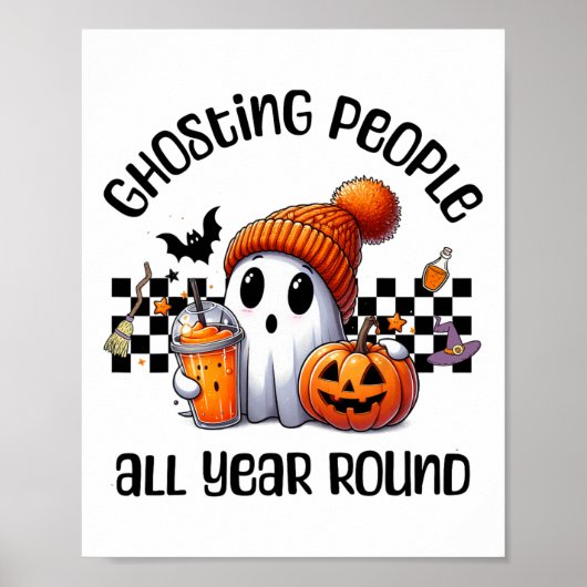 Grappige Schattigee griezelige geest Halloween Gra Poster (Voorkant)