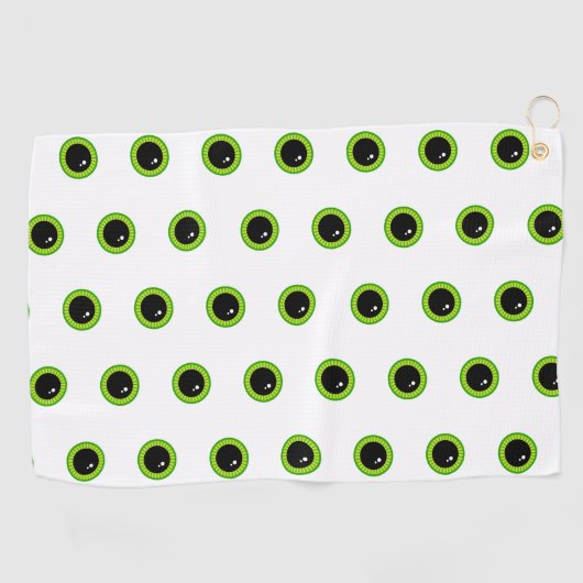 Grappige Schattigee Groene Ogen Golfhanddoek (Horizontaal)