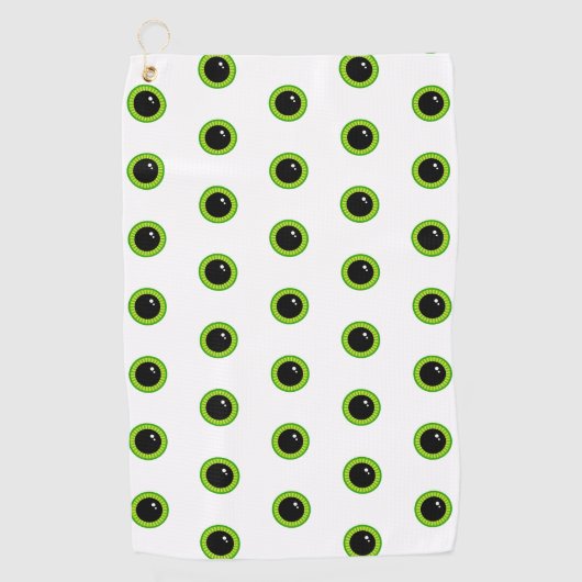 Grappige Schattigee Groene Ogen Golfhanddoek (Voorkant)