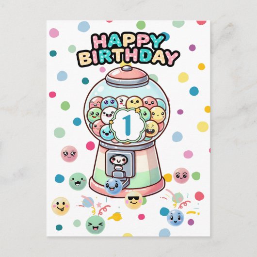 Grappige Schattigee Gumball Machine, Aangepaste ee Briefkaart (Voorkant)