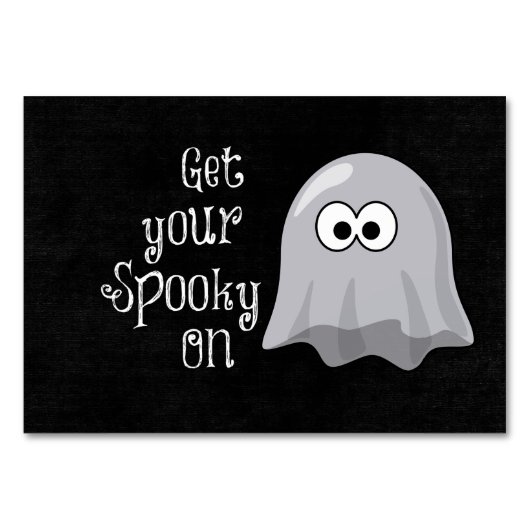 Grappige, Schattigee Halloween Ghost; Get Your Spo Kaart (Voorkant)
