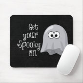 Grappige, Schattigee Halloween Ghost; Get Your Spo Muismat (Met muis)