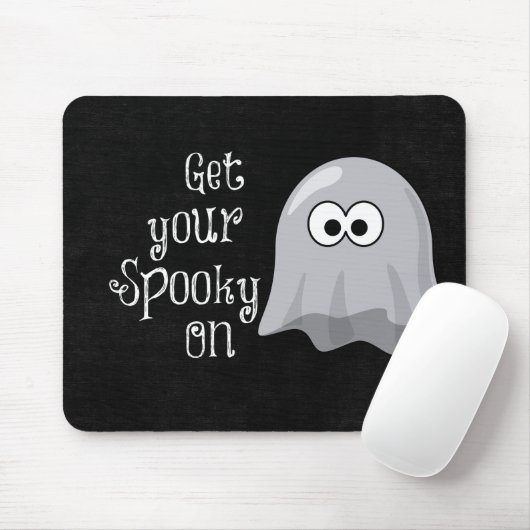 Grappige, Schattigee Halloween Ghost; Get Your Spo Muismat (Met muis)