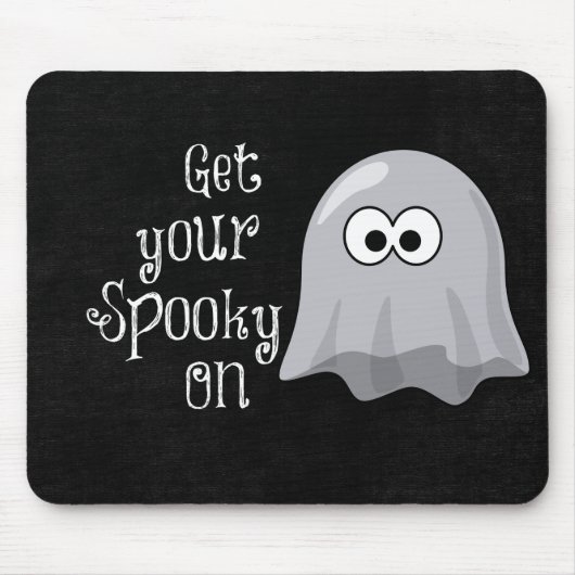 Grappige, Schattigee Halloween Ghost; Get Your Spo Muismat (Voorkant)