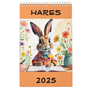 Grappige, Schattigee hazen 2025 Kalender