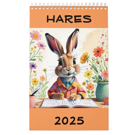 Grappige, Schattigee hazen 2025 Kalender (Hoes)