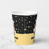 Grappige Schattigee Heilige Koe Happy Birthday Par Papieren Bekers (Rechts)