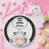 Grappige Schattigee Heilige Koe Happy Birthday Par Papieren Bordje (Feest)