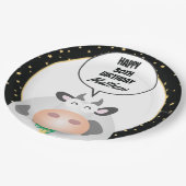 Grappige Schattigee Heilige Koe Happy Birthday Par Papieren Bordje (Gekanteld)