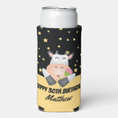 Grappige Schattigee Heilige Koe Happy Birthday Par Seltzer Blikjeskoeler (Seltzer Voorkant)