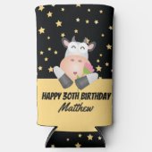 Grappige Schattigee Heilige Koe Happy Birthday Par Seltzer Blikjeskoeler (Voorkant)