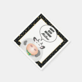 Grappige Schattigee Heilige Koe Happy Birthday Par Servet (Hoek)