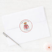 Grappige Schattigee hond draagt lelijke kersttrui Ronde Sticker (Envelop)