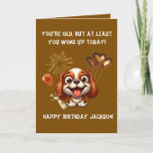 Grappige Schattigee Hond Eenvoudige Verjaardag Gro Kaart (Voorkant)