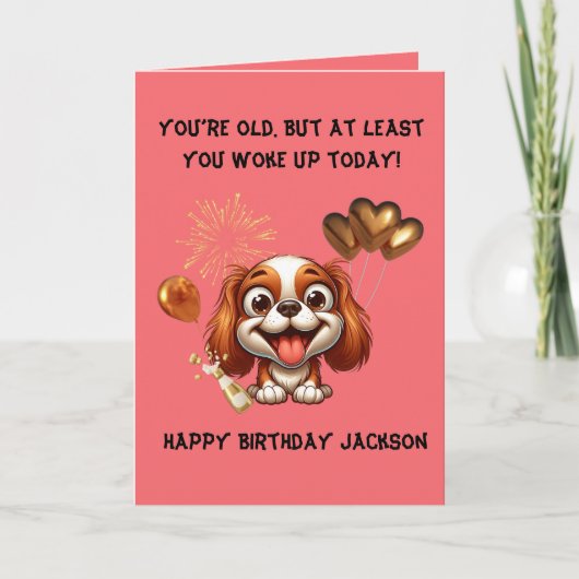 Grappige Schattigee Hond Eenvoudige Verjaardag Gro Kaart (Voorkant)