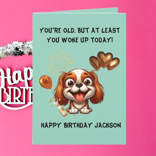 Grappige Schattigee Hond Eenvoudige Verjaardag Gro Kaart