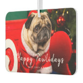 Grappige Schattigee hond Kerstfoto Happy Pawholida Luchtverfrisser (Links)