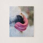 Grappige Schattigee Hondentong Witte Schnauzer Puz Legpuzzel (Verticaal)