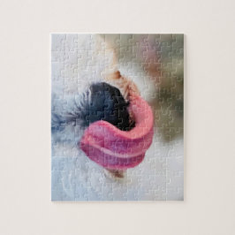 Grappige Schattigee Hondentong Witte Schnauzer Puz Legpuzzel