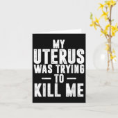 Grappige Schattigee hysterectomie Mijn baarmoeder  Kaart (Gele Bloem)