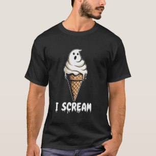 Grappige Schattigee Ice Cream Ghost Ik Schreeuw Ha T-shirt