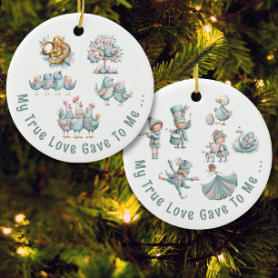 Grappige Schattigee illustraties 12 dagen van Kers Keramisch Ornament